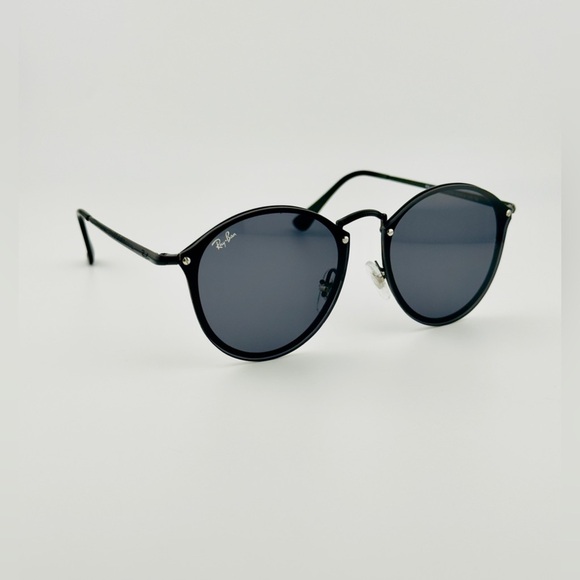 Ray-Ban Blaze Round Sunglasses RB3574N Matte Black Frame Dark Gray Lenses UNISEX - Picture 2 of 11